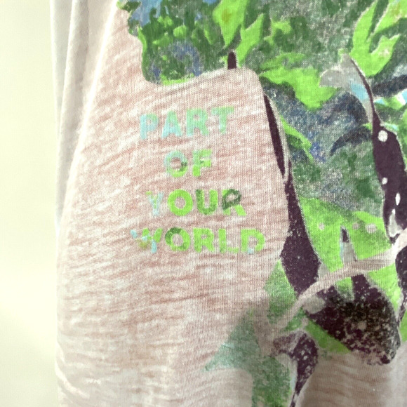 Disney Little Mermaid Slub Tee Shirt Top Size S Ariel Blue Green Short Sleeves - Picture 2 of 10